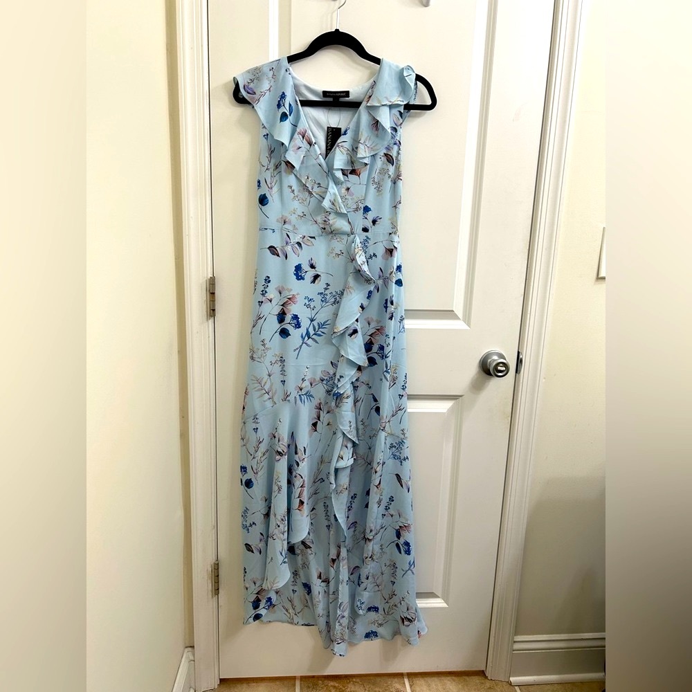 Banana Republic Light Blue Floral High-Low Dress